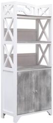 vidaXL Dulap de baie, alb și gri, 46 x 24 x 116 cm, lemn de paulownia (284107)