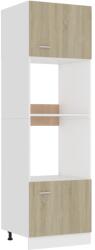 vidaXL Dulap cuptor microunde, stejar Sonoma, 60 x 57 x 207 cm, PAL (802549)