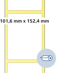 Tekercses thermo 101, 6 x 152, 4 mm méretű, fehér színű nyomatlan tekercses etikett címke - kiszerelés: 350 címke / tekercs