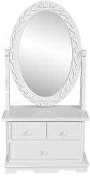 vidaXL Masă de machiaj cu oglindă oscilantă ovală, MDF (60627) - comfy