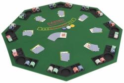 vidaXL Masă poker pliabilă în două părți, 8 jucători, octogonal Verde (80209) - comfy