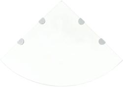 vidaXL Raft de colț sticlă transparentă cu suporți de crom, 45 x 45 cm (243854) - comfy