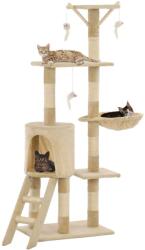 vidaXL Ansamblu pisici cu stâlpi din funie de sisal, 138 cm, bej (170580) - comfy