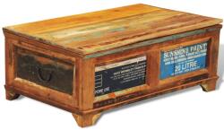 vidaXL Măsuță de cafea cu spațiu depozitare, vintage, lemn reciclat (241092) - comfy