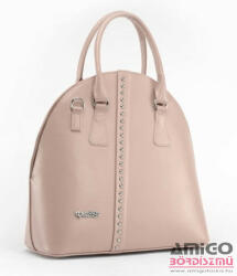 Prestige rózsaszín középen szegecses női rostbőr táska
