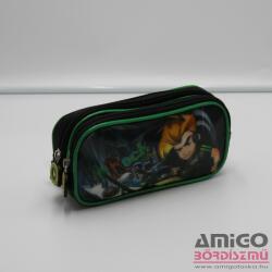 Grace fekete / zöld / rockandroll két cipzáras ömlesztett tolltartó