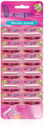 X-Epil Silky 2 pengés borotva gumírozott nyéllel 12db/levél (XE9244)
