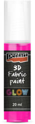 Pentart R-Pentart textilfesték 3D, sötétben világító 20ml - Pink 37494 (37494)