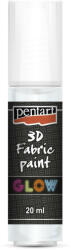 Pentart R-Pentart textilfesték 3D, sötétben világító 20ml - Halványkék 37491 (37491)