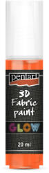 Pentart R-Pentart textilfesték 3D, sötétben világító 20ml - Narancs 37493 (37493)
