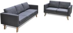 vidaXL Set canapele cu 2 locuri și 3 locuri, textil, gri închis (272194) - comfy