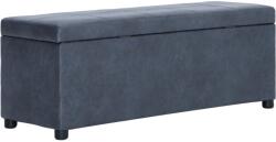 vidaXL Banchetă cu depozitare, gri, 116 cm, piele întoarsă ecologică (281316) - comfy