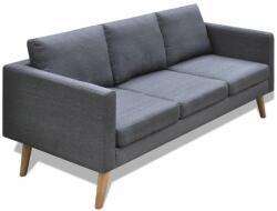 vidaXL Canapea cu 3 locuri, material textil, gri închis (242221) - comfy
