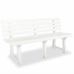 vidaXL Bancă de grădină, alb, 145, 5 cm, plastic (43583) - comfy