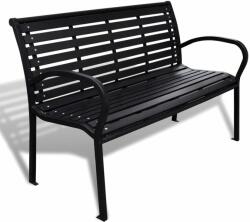 vidaXL Bancă de grădină, negru, 125 cm, oțel și WPC (41556) - comfy