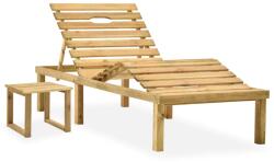 vidaXL Șezlong de grădină cu masă, lemn de pin tratat (315397) - comfy