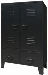 vidaXL Șifonier, stil industrial, 67 x 35 x 107 cm, negru, metal (245960) - comfy Garderoba