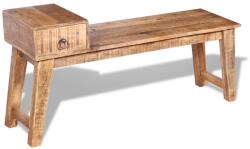 vidaXL Bancă cu sertar lemn solid de mango, 120 x 36 x 60 cm (243461) - comfy