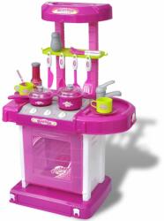 vidaXL Bucătărie de jucărie pentru copii cu lumini și efecte sonore, Roz (80107) - comfy