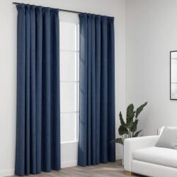 vidaXL Draperii opace aspect in, cârlige, 2 buc. , albastru, 140x245 cm (321182) - comfy