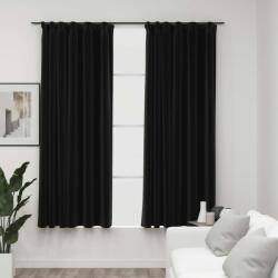 vidaXL Draperii opace aspect in, cârlige, 2 buc. , antracit, 140x175 cm (321164)