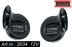 AutoMax Polonia Set 2 claxoane auto Automax 12V Negre cu tonuri inalte si joase Kft Auto