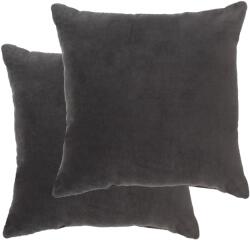 vidaXL Perne decorative, 2 buc. , antracit, 45 x 45 cm, catifea bumbac (284042)