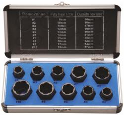 BGS technic Csavarkiszedő készlet - sérült fejű csavarokhoz 10 db-os 9-19 mm 3/8 (9-20210)