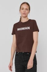 Gap t-shirt női, barna - barna XS