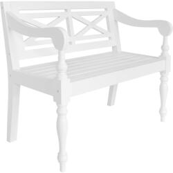 vidaXL Bancă Batavia, alb, 98 cm, lemn masiv mahon (246966) - comfy