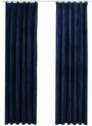  Draperii opace 2 buc. albastru închis 140x245cm catifea cârlige (134534)