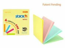 STICKN Magic notes autoadeziv 76 x 76 mm, 100 file, Stick"n Magic Notes - 4 culori pastel (HO-21574)