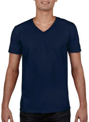 Gildan Férfi póló Rövid ujjú Gildan Gildan Mens Softstyle V-Neck T-Shirt - M, Sötétkék (navy)