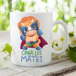 Gravolo Cana Personalizata cu Nume Dinozaur Albastru (C649-230)
