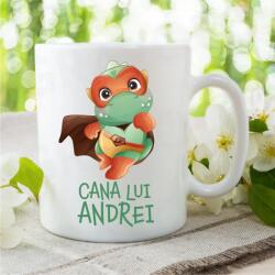Gravolo Cana Personalizata cu Nume Dinozaur Verde (C650)