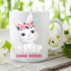 Gravolo Cana Personalizata cu Nume Iepuras Fetite (C653)