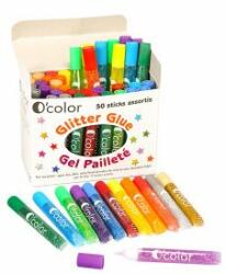 OColor - Set creativ Lipici glitter 50 flacoane, in 12 culori asortate (LFC0967)