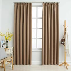 vidaXL Draperii opace cu cârlige, 2 buc. , gri taupe, 140 x 225 cm (134439)