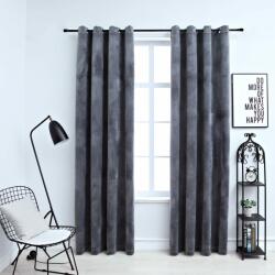 vidaXL Draperii opace cu inele, 2 buc. , antracit, 140x225 cm, catifea (134497)