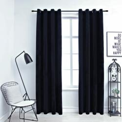 vidaXL Draperii opace cu inele, 2 buc. , negru, 140 x 245 cm, catifea (134490)
