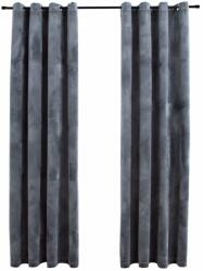 Draperii opace cu inele, 2 buc. , antracit, 140x225 cm, catifea (134497)