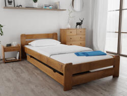  Pat Laura 90x200 cm, stejar Saltele: Cu saltele Coco Maxi 20 cm, Somiera pat: Cu lamele drepte