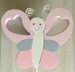 Gabeliz Pillangó fali lámpa, rózsa/fehér/szürke (1030RSZF)