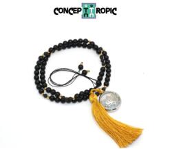  Colier din Onix Negru Mat Rotund 5 x 5 mm - Lava - Opalit - Lotus