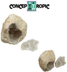  Geoda de Cuart Alb Natural 89 x 88 x 80 mm - ( XXL ) - 1 Pereche