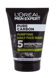 L'Oréal Men Expert Pure Carbon Purifying Daily Face Wash gel demachiant 100 ml pentru bărbați