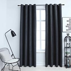 vidaXL Draperii opace cu inele metalice, 2 buc, antracit, 140 x 245 cm (134460)