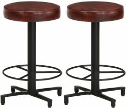 vidaXL Scaune de bar, 2 buc. , 52 cm, piele naturală (321969)