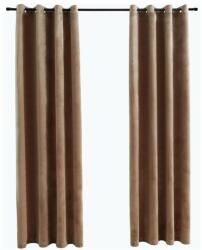  Draperii opace cu inele, 2 buc. , bej, 140 x 175 cm, catifea (134504)