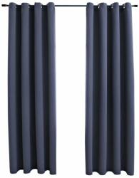  Draperii opace cu inele metalice, 2 buc, antracit, 140 x 225 cm (134419)